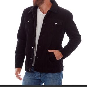 NWT Men's Kolton Corduroy Black Sherpa-Lined Jacket
